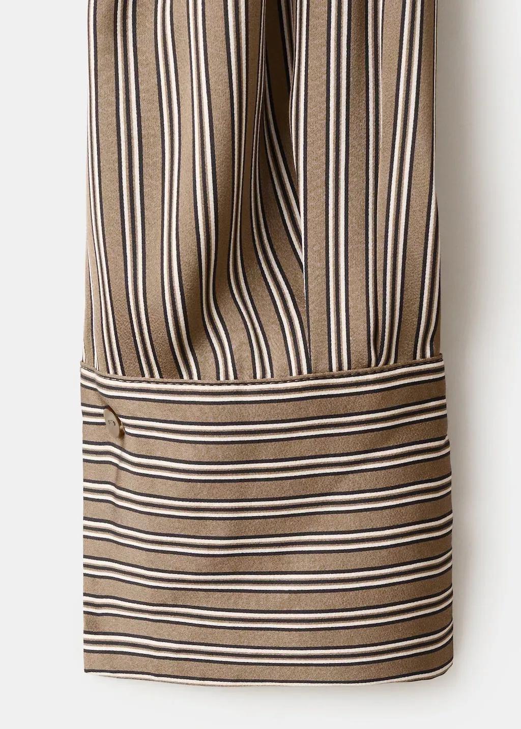 Brown Satin Striped Shirt, Medium Brown, large image number 3