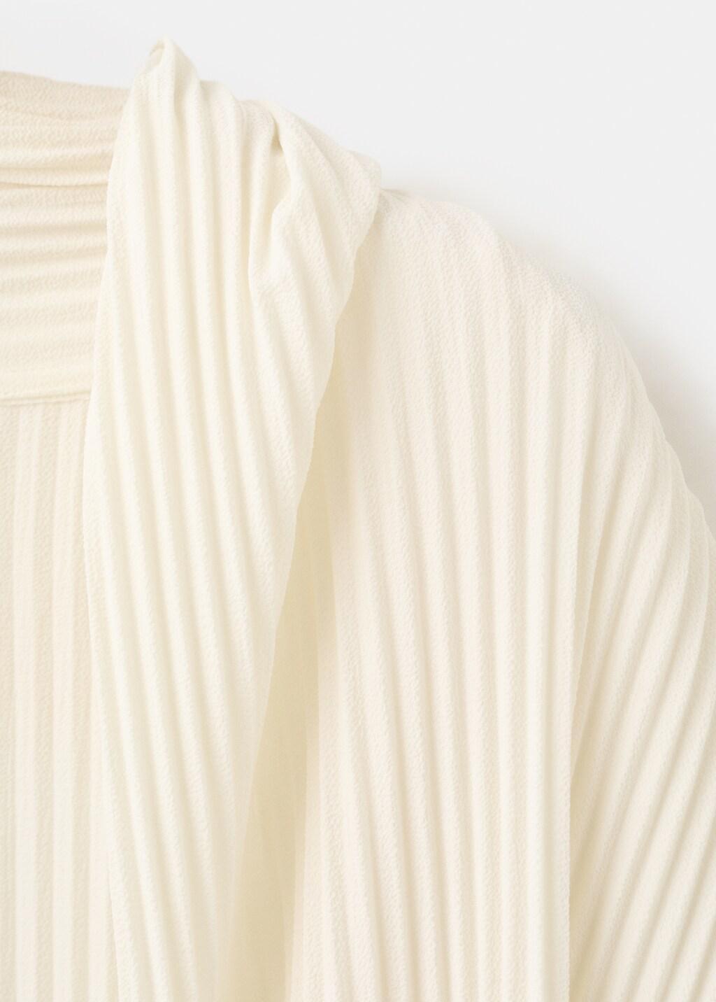 Beige Oversized Pleated Caftan, Light Beige, large image number 1