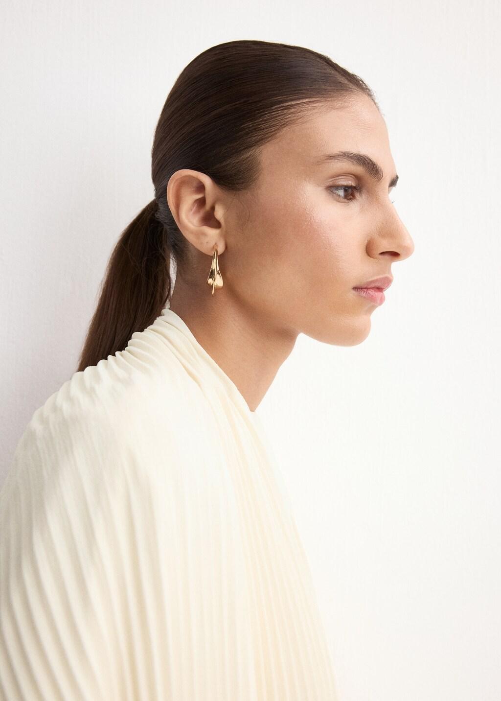 Beige Oversized Pleated Caftan, Light Beige, large image number 4