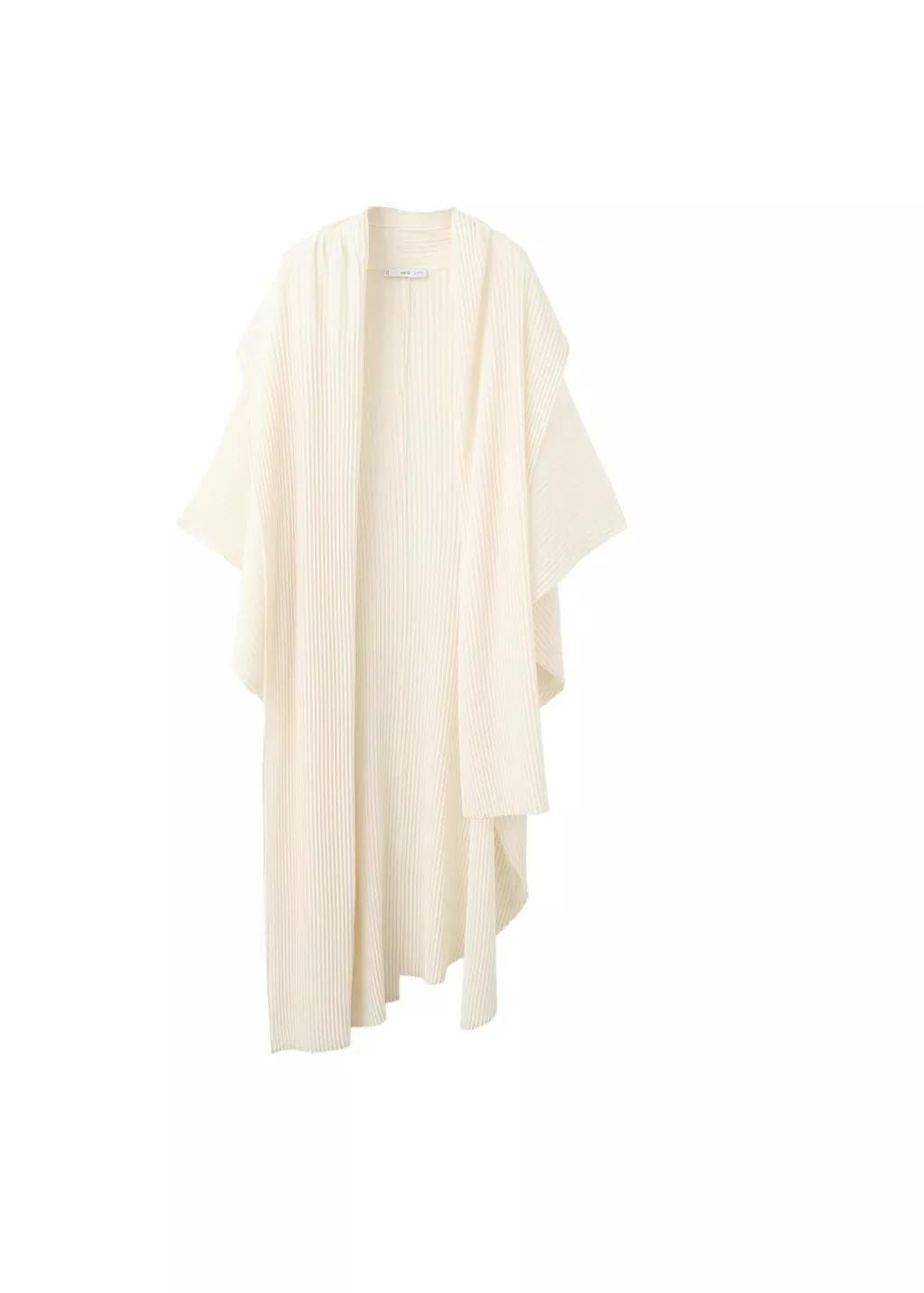 Beige Oversized Pleated Caftan, Light Beige, large image number 7
