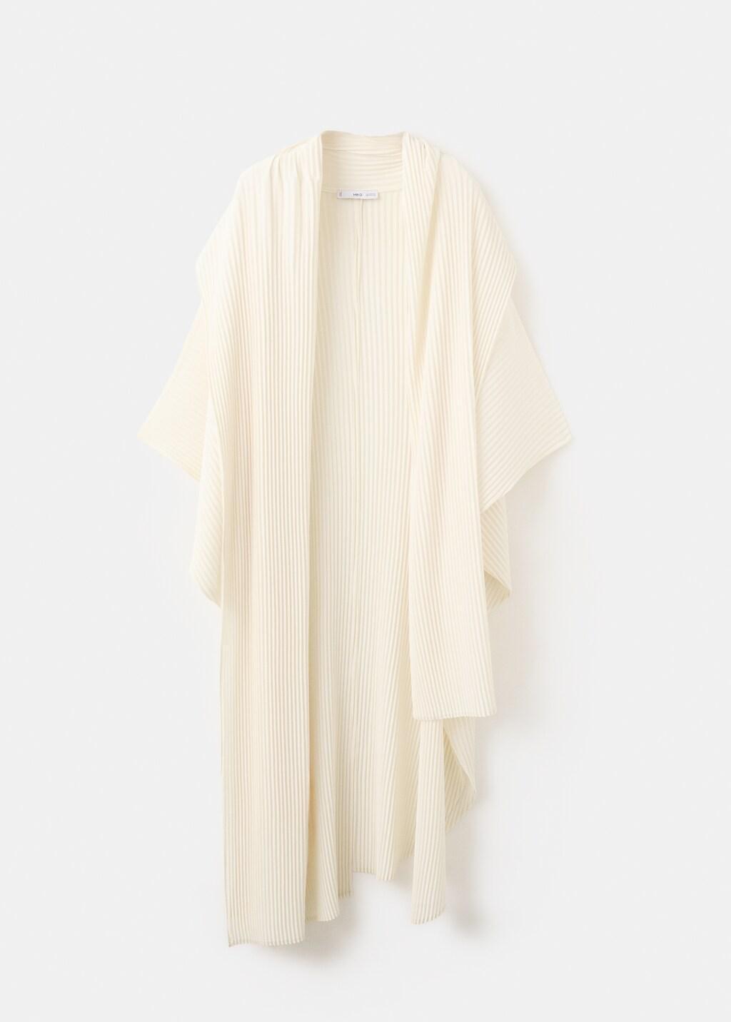 Beige Oversized Pleated Caftan, Light Beige, large image number 8