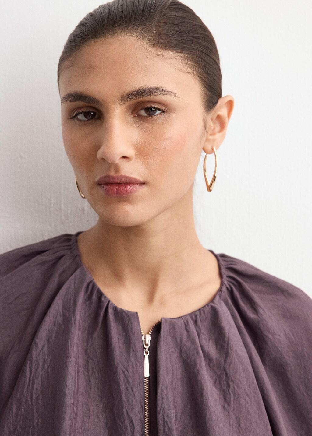 Purple Oversized Bomber Jacket, Medium Purple, large image number 4