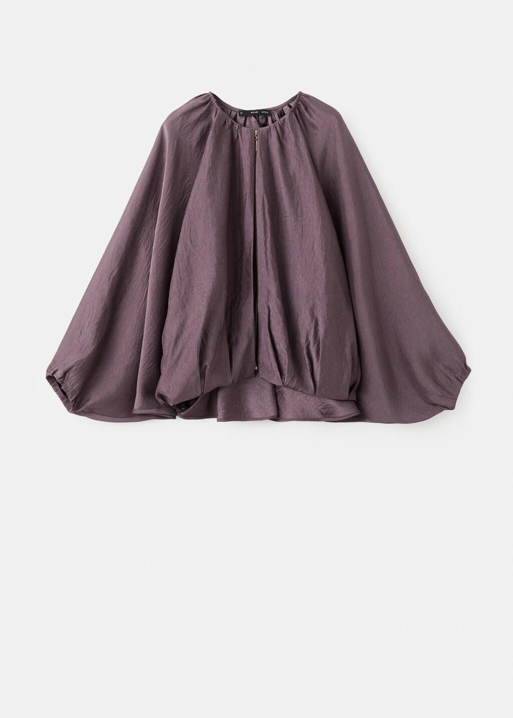 Purple Oversized Bomber Jacket, Medium Purple, large image number 7