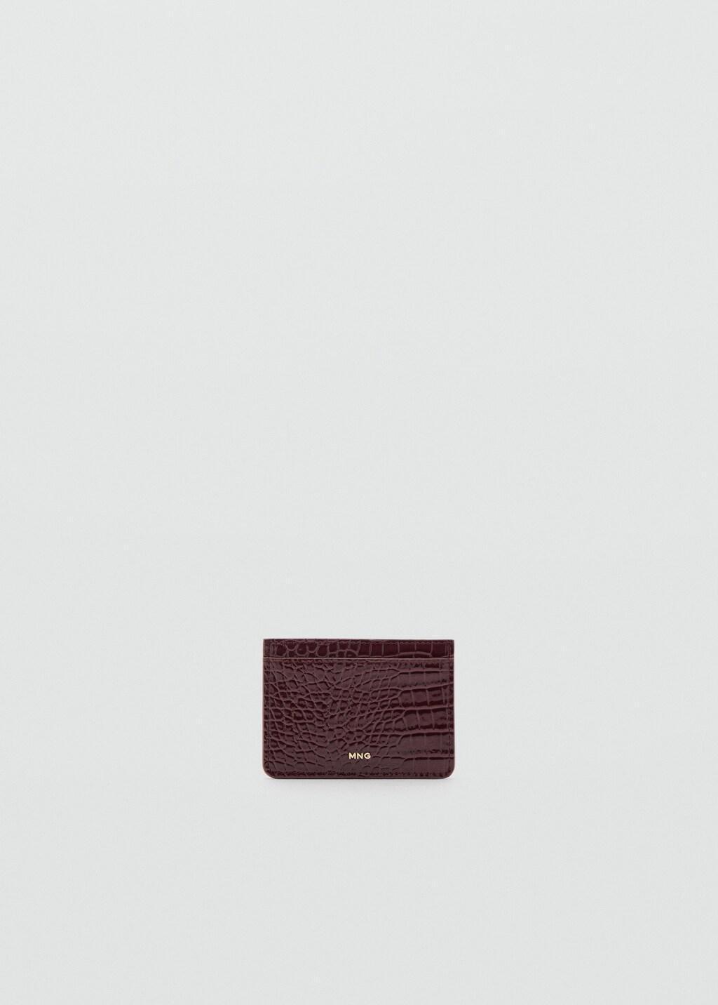 Red Shiny Croc-Effect Cardholder, Dark Red, large image number 3