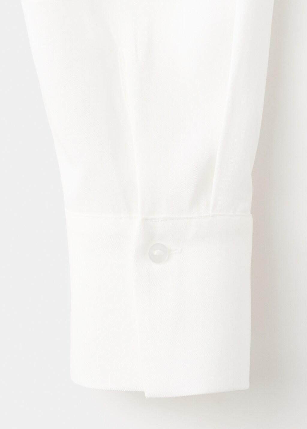 Beige Straight Lyocell Shirt, 0201_05, large image number 5