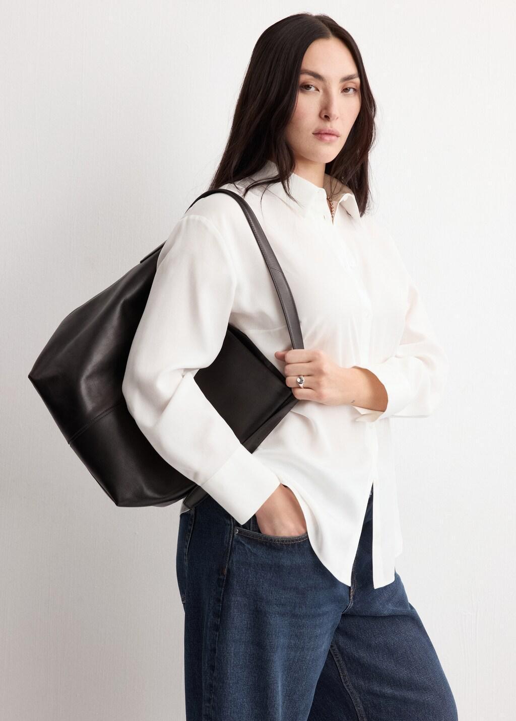 Beige Straight Lyocell Shirt, 0201_05, large image number 6