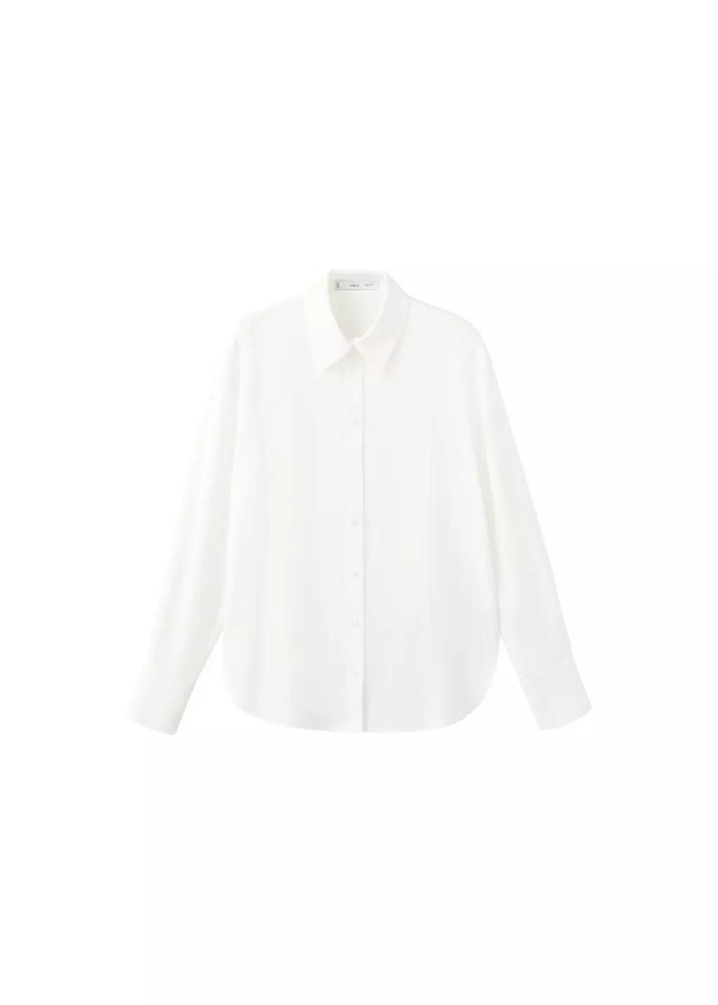 Beige Straight Lyocell Shirt, 0201_05, large image number 7