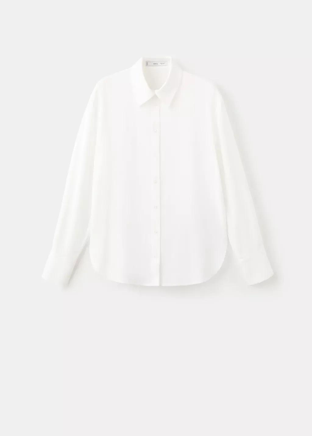 Beige Straight Lyocell Shirt, 0201_05, large image number 8