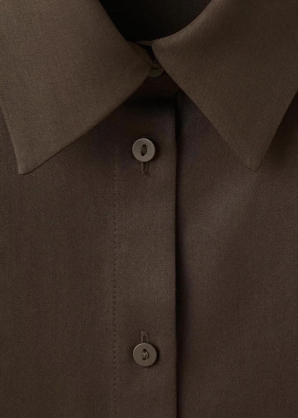 Brown Straight Lyocell Shirt, 0201_30, large image number 1