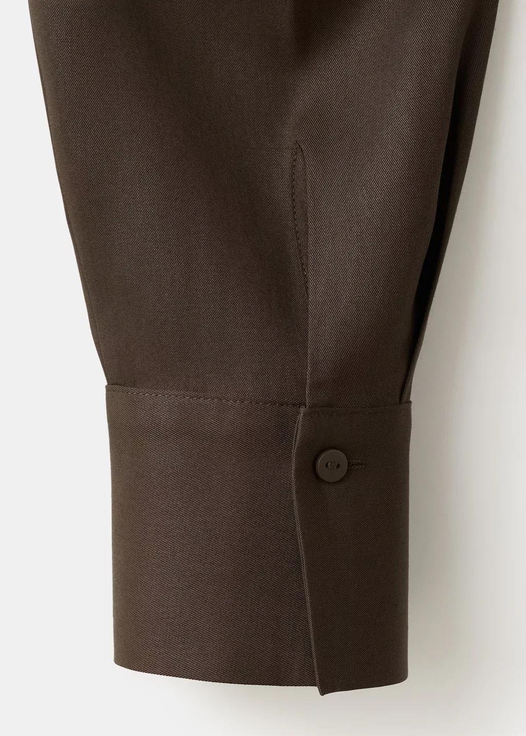 Brown Straight Lyocell Shirt, 0201_30, large image number 4