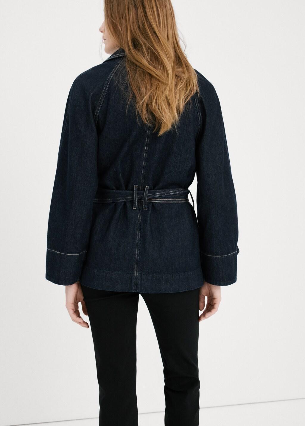 Blue Denim Trench With Belt, Open Blue, large image number 2