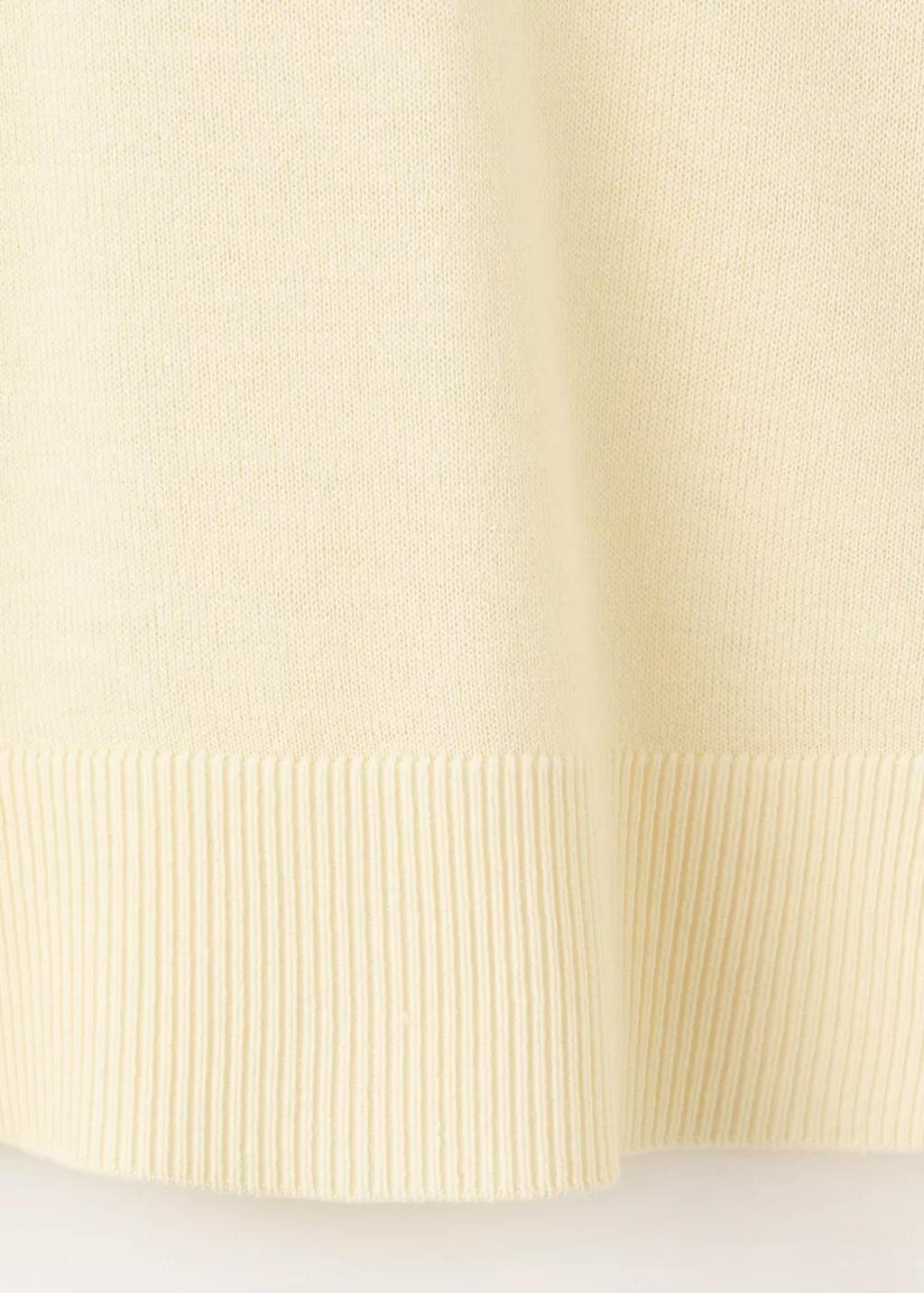 Yellow V-Neck Sweater With Contrast Trim, Yellow, large image number 4