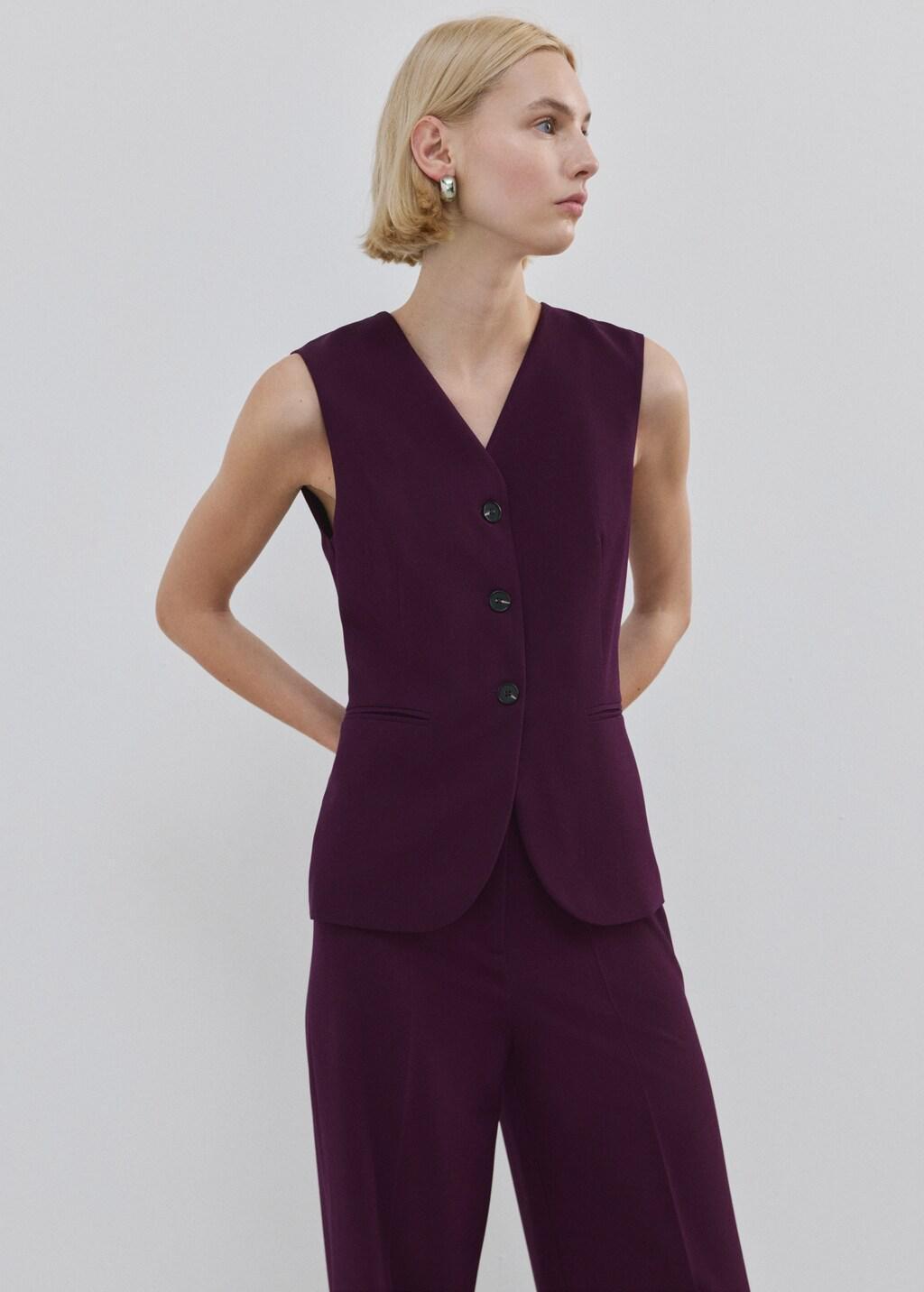 Purple Long Suit-Style Jumpsuit, 0201_66, large image number 3