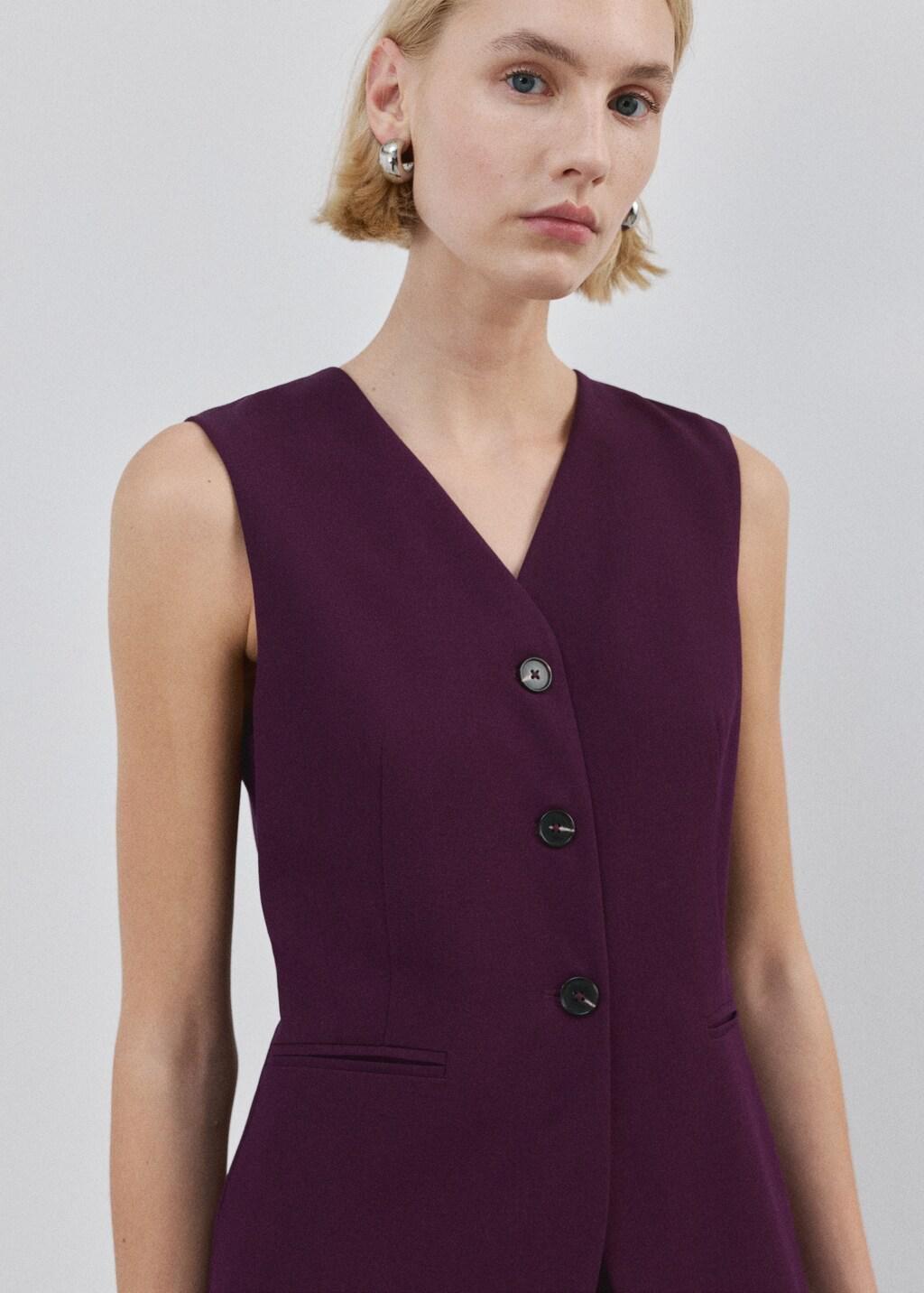 Purple Long Suit-Style Jumpsuit, 0201_66, large image number 4