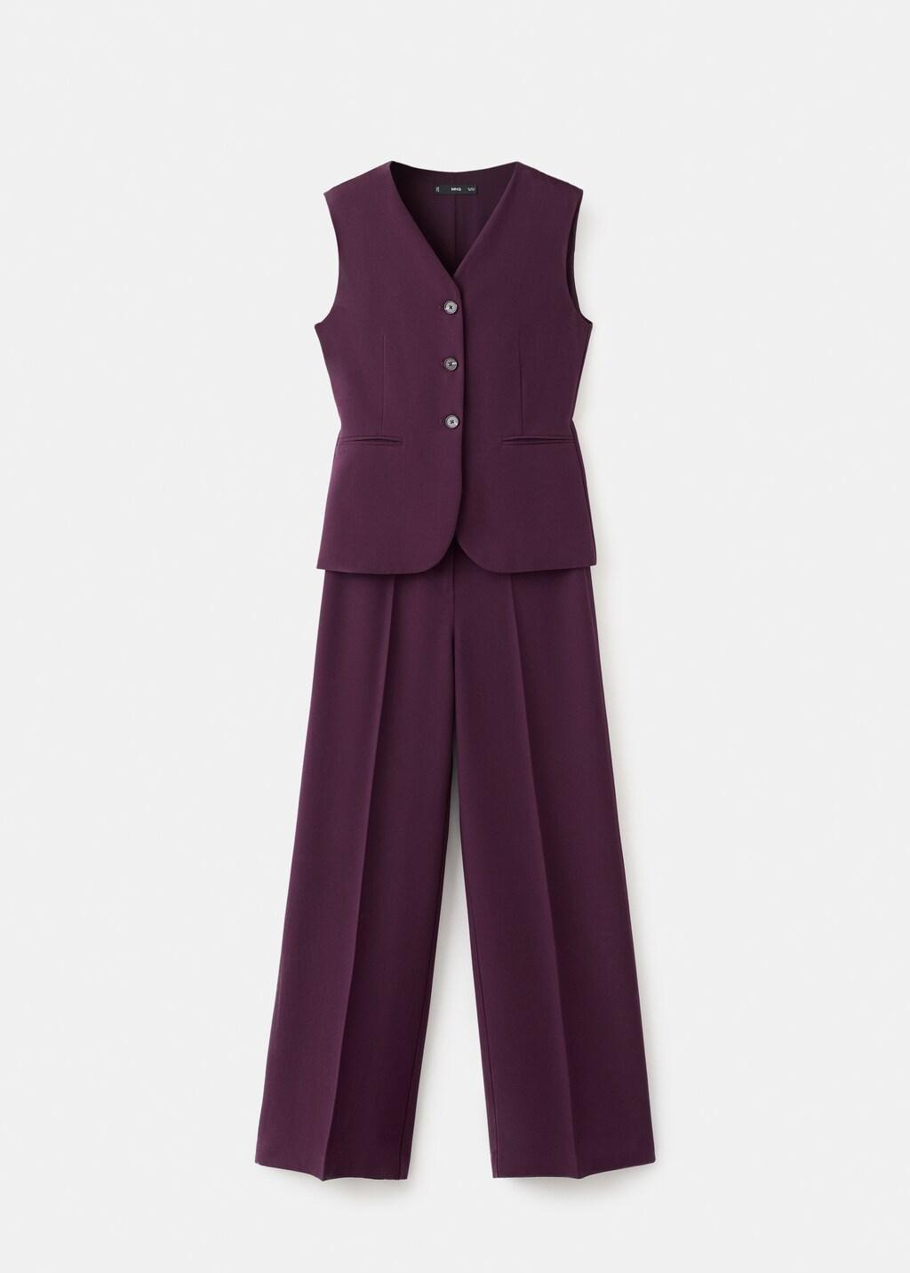 Purple Long Suit-Style Jumpsuit, Dark Purple, large image number 7