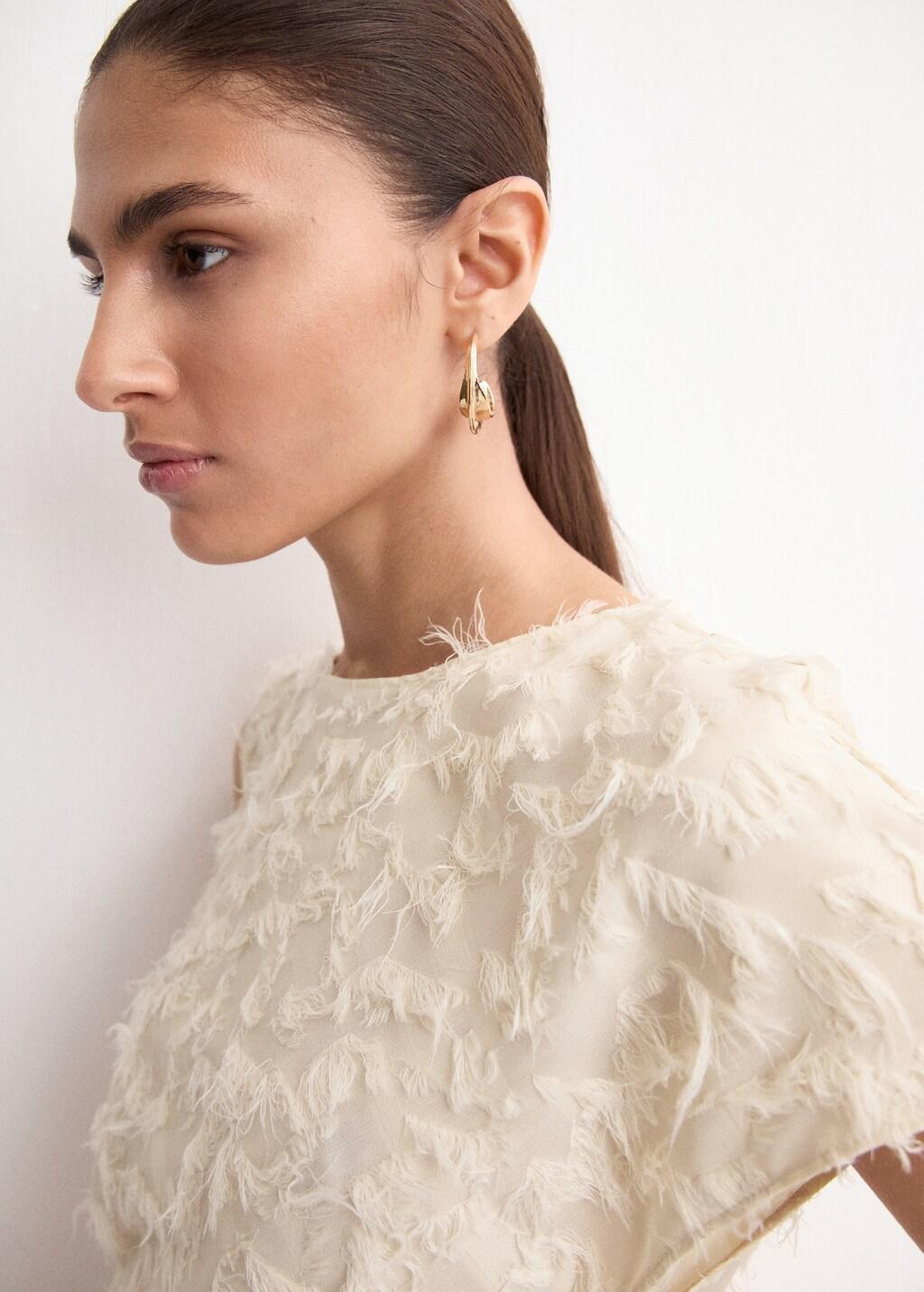 Beige Asymmetric Statement Top, Light Beige, large image number 4