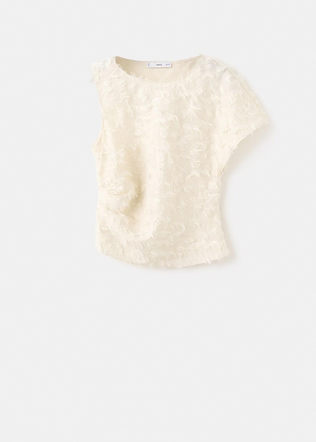 Beige Asymmetric Statement Top, Light Beige, large image number 7