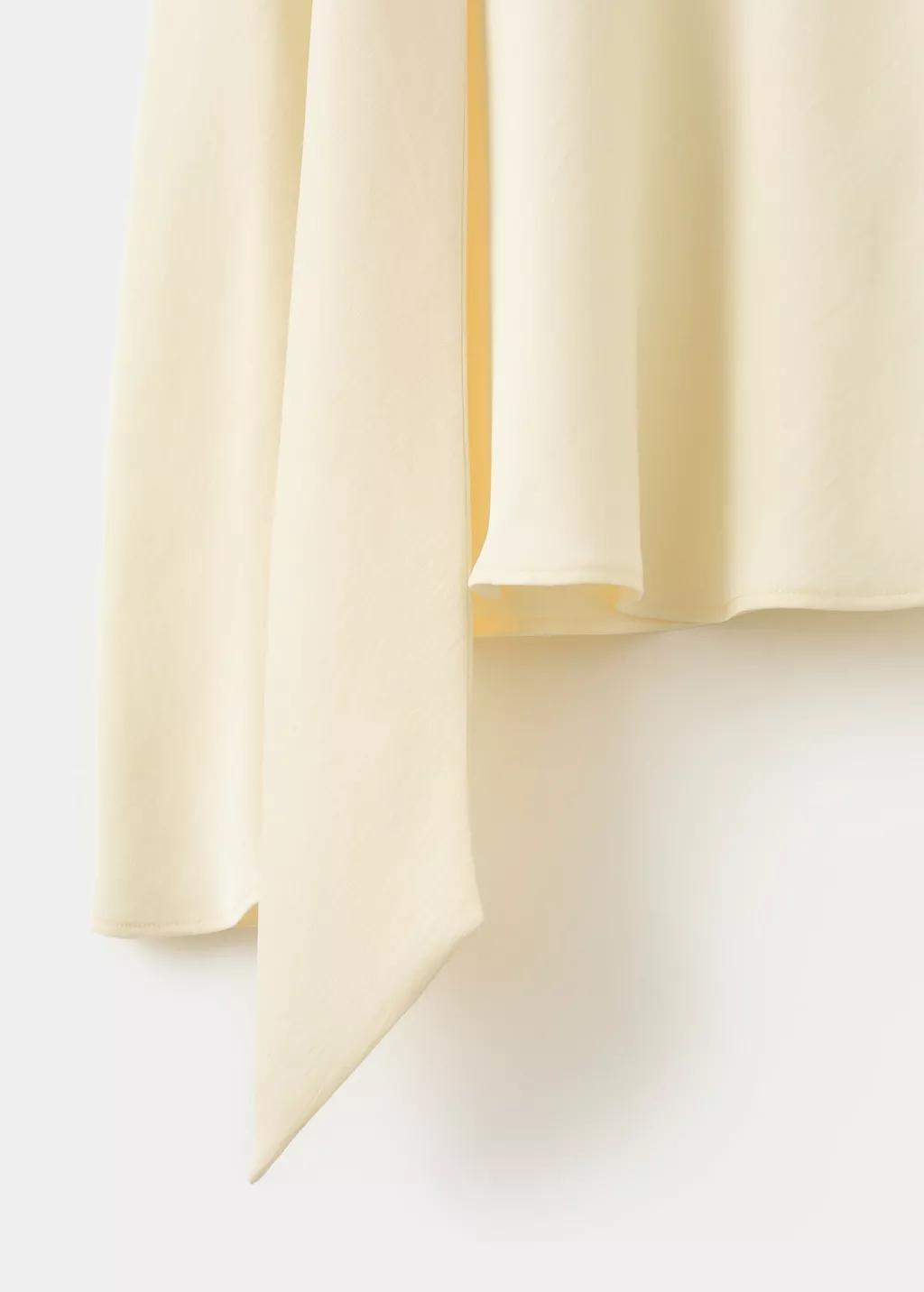 Beige Scarf Collar Blouse, 0201_05, large image number 5