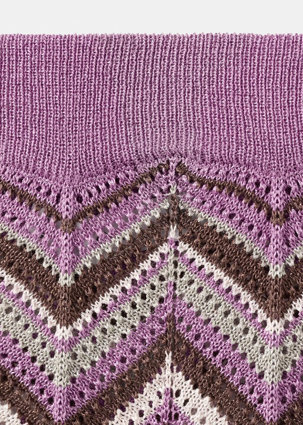 Purple Flared Knitted Skirt, Purple, medium