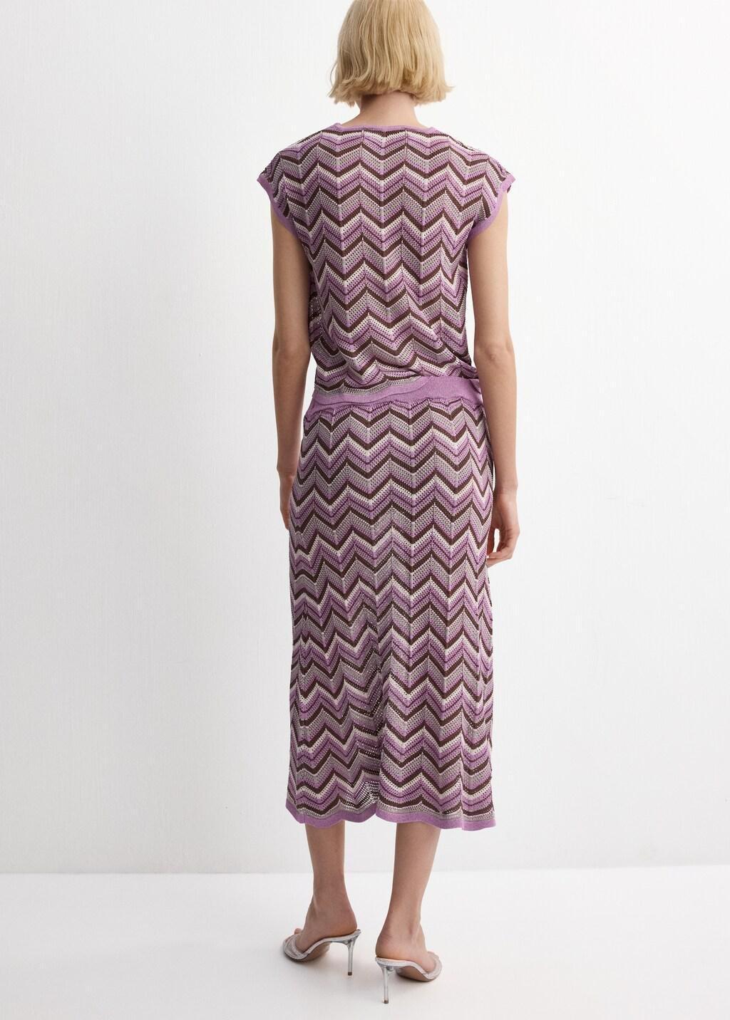 Purple Flared Knitted Skirt, 0201_63, large image number 2