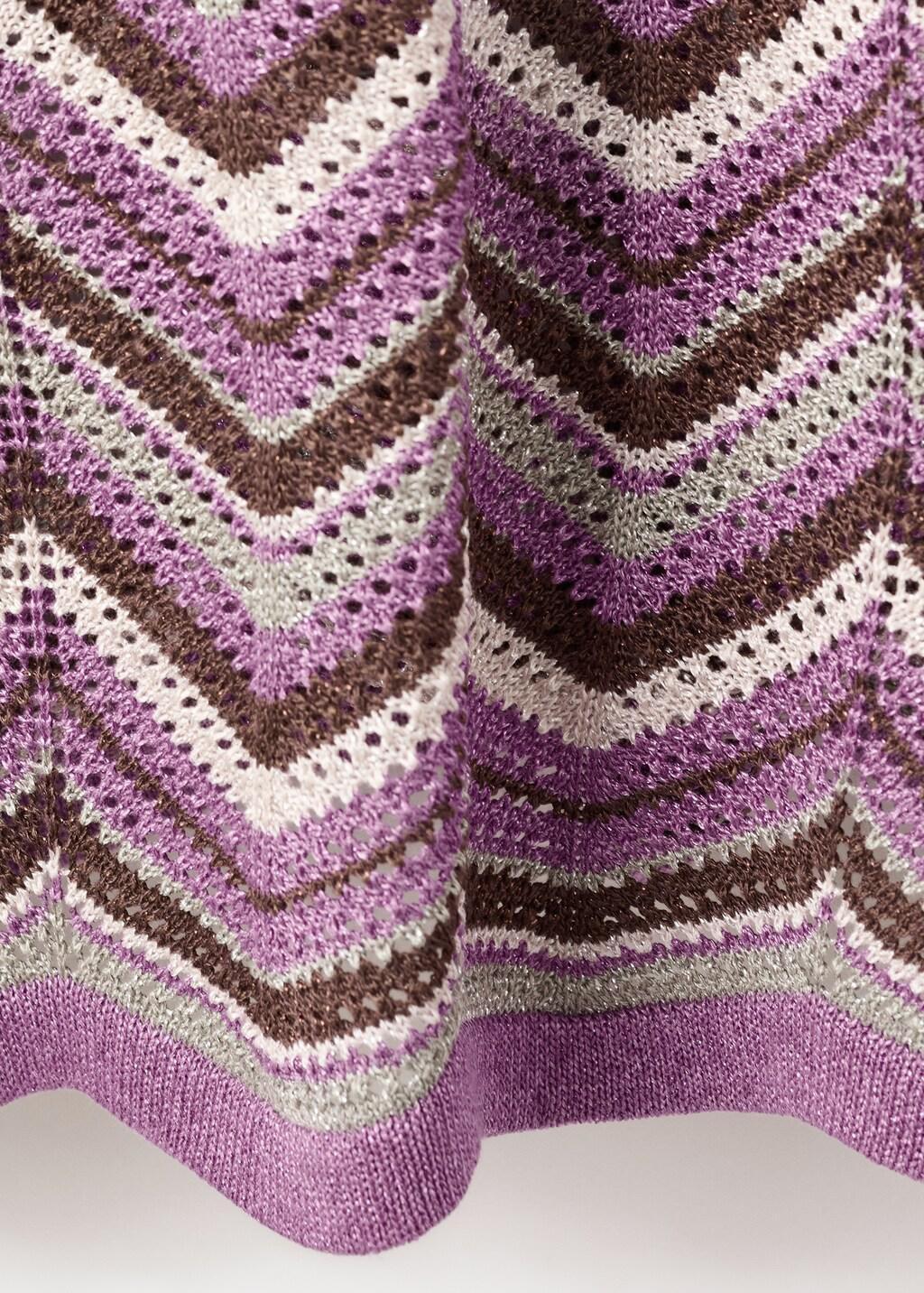 Purple Flared Knitted Skirt, 0201_63, large image number 5