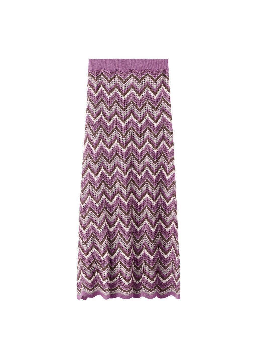 Purple Flared Knitted Skirt, Purple, large image number 6