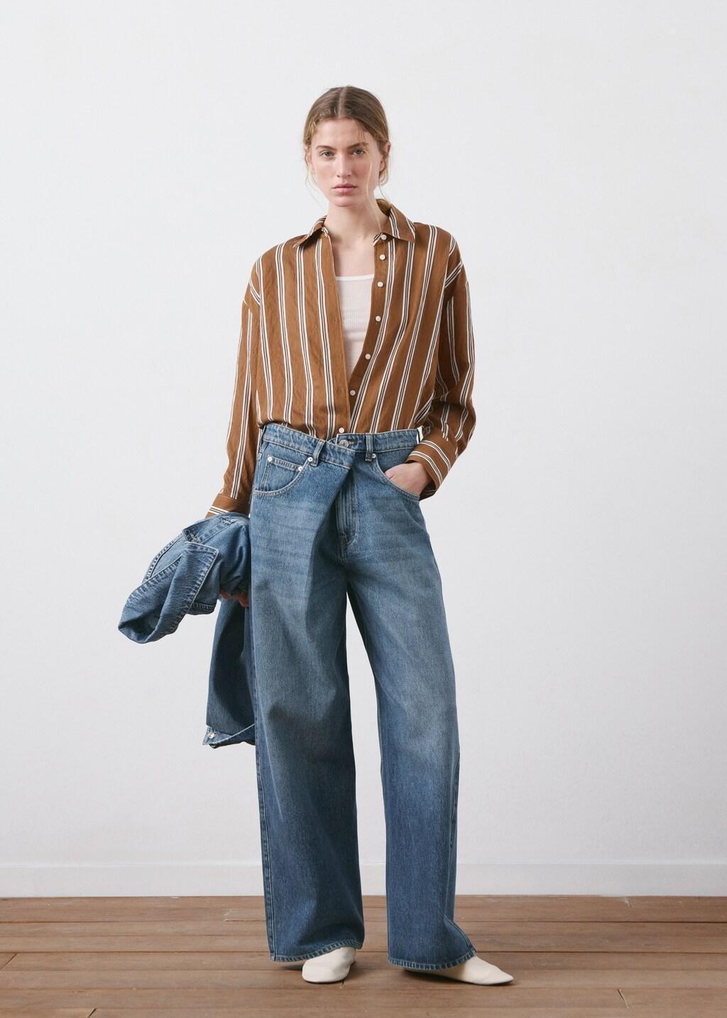 Blue Mid-Rise Balloon Jeans, Open Blue, large image number 0