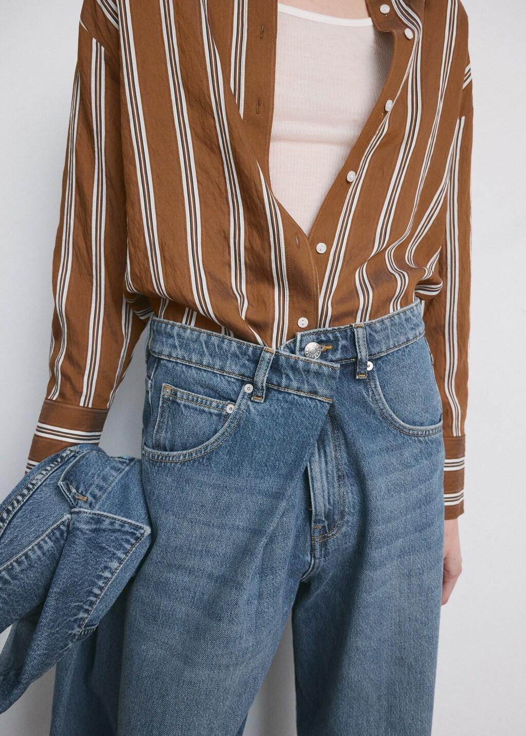 Blue Mid-Rise Balloon Jeans, Open Blue, large image number 5