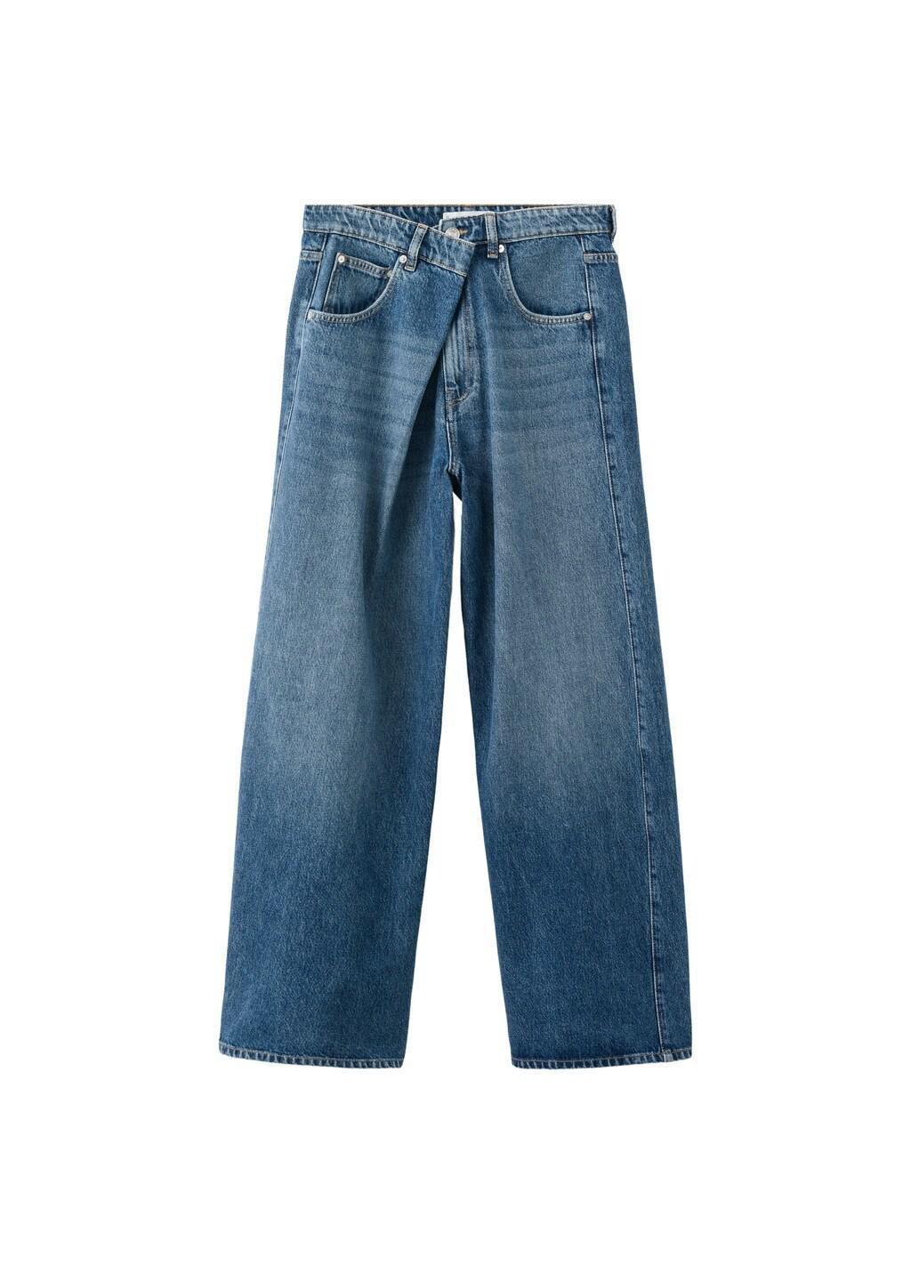 Blue Mid-Rise Balloon Jeans, Open Blue, large image number 6