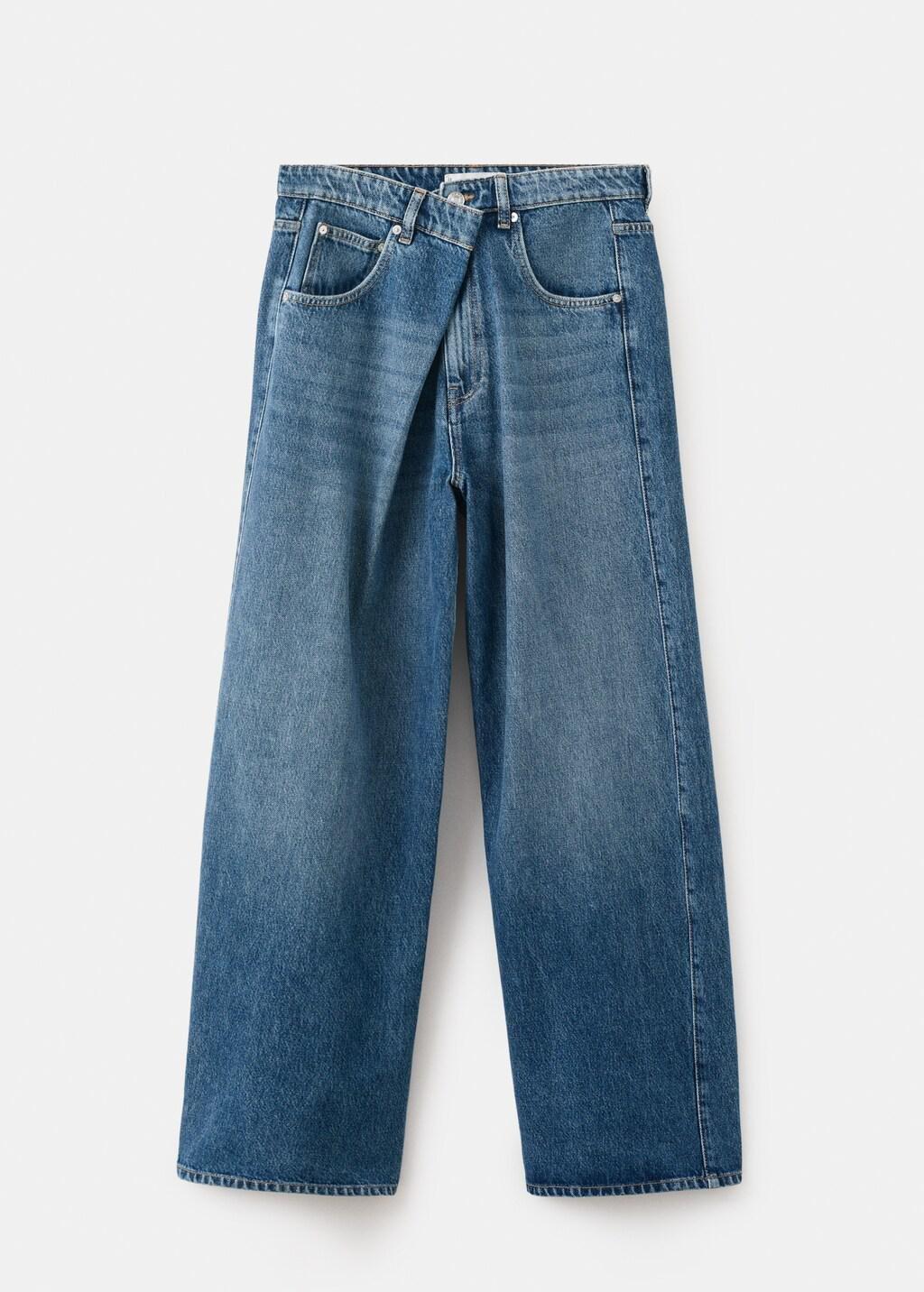 Blue Mid-Rise Balloon Jeans, Open Blue, large image number 7