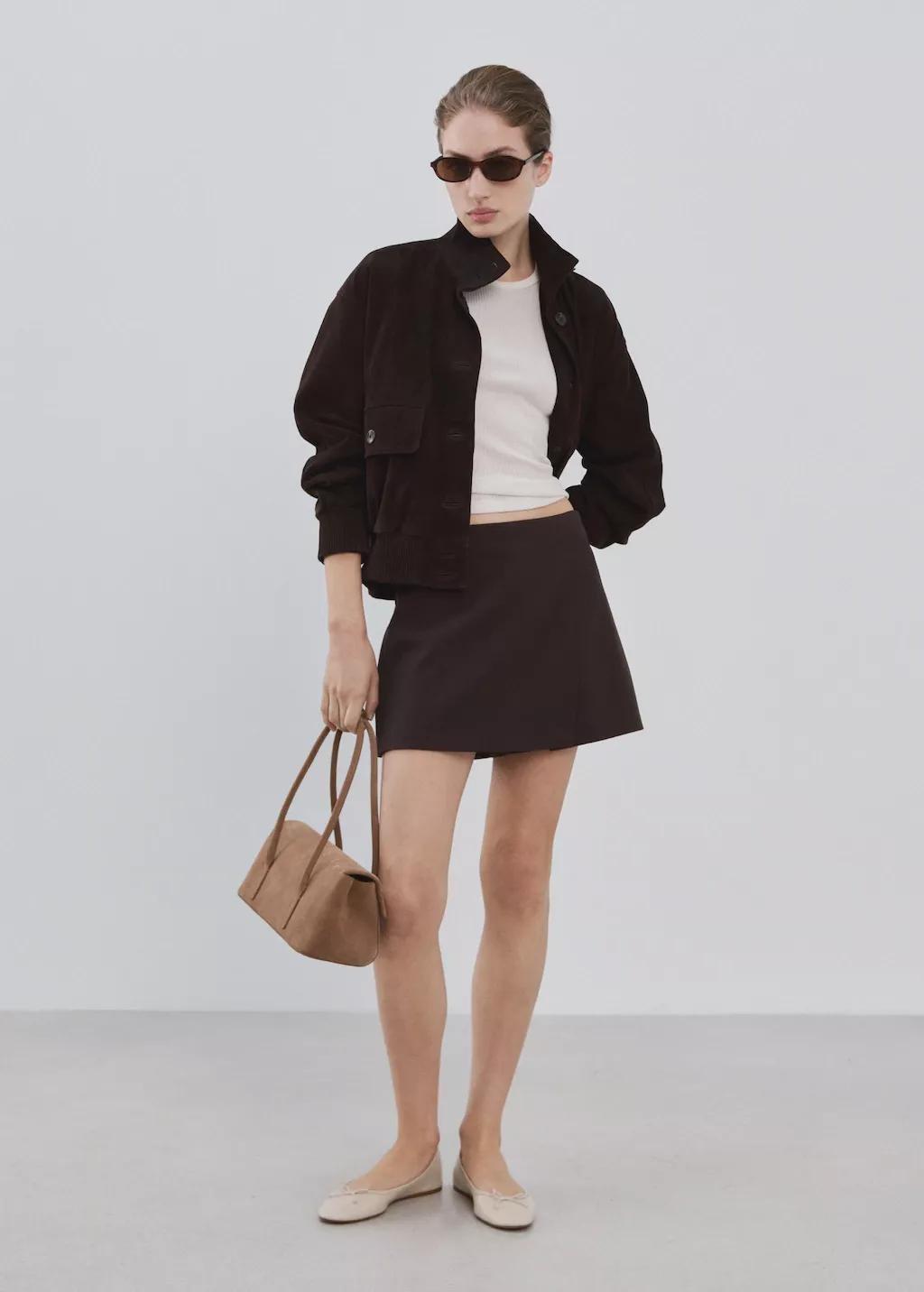Brown Wrapped Skort, 0201_32, medium