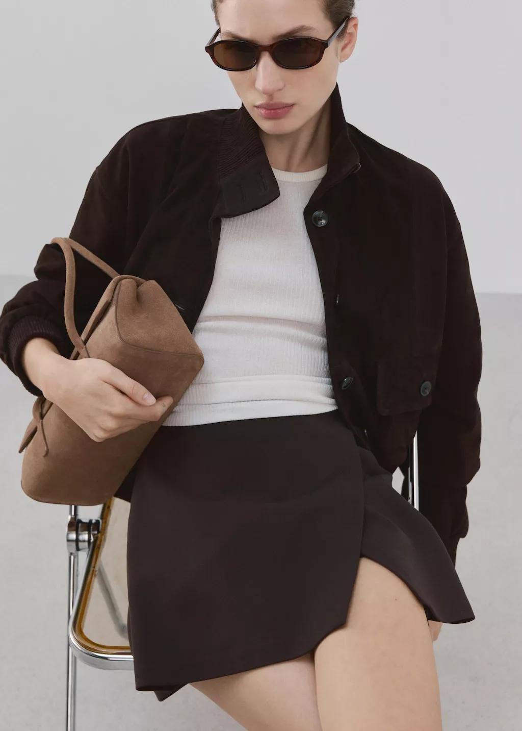 Brown Wrapped Skort, 0201_32, large image number 3