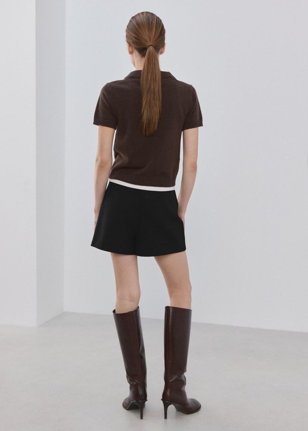 Black Wrapped Skort, 0201_99, large image number 2