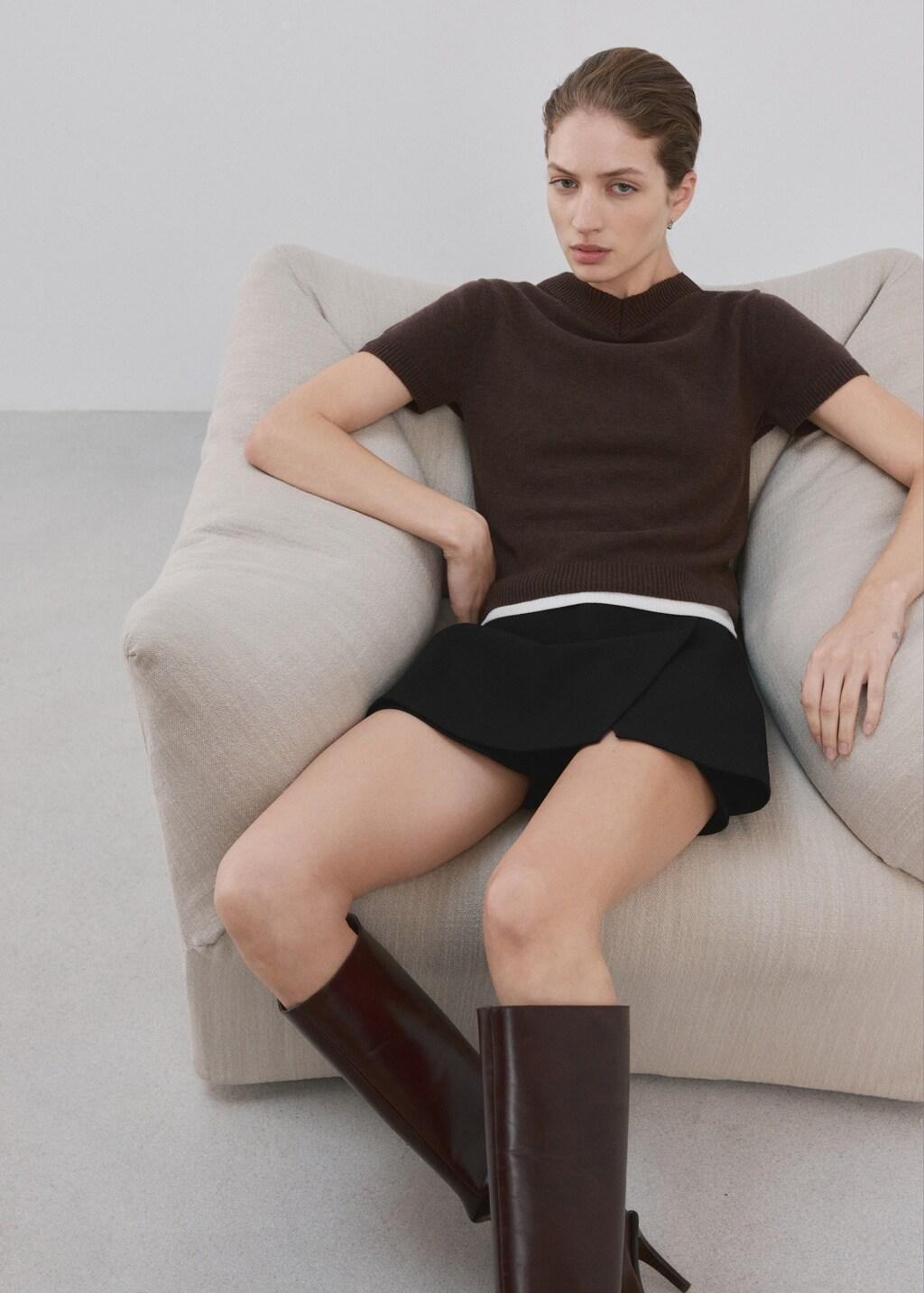 Black Wrapped Skort, 0201_99, large image number 6