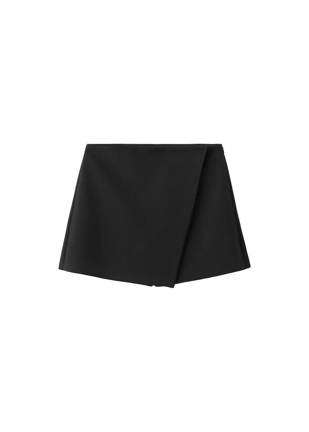 Black Wrapped Skort, Black, large image number 7