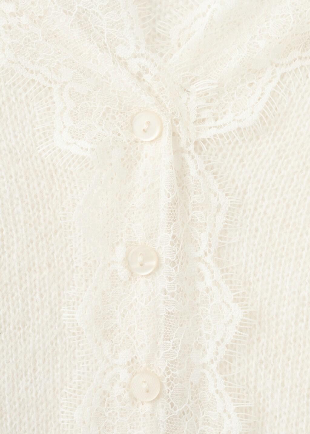 Beige Lace Knit Cardigan, Light Beige, medium