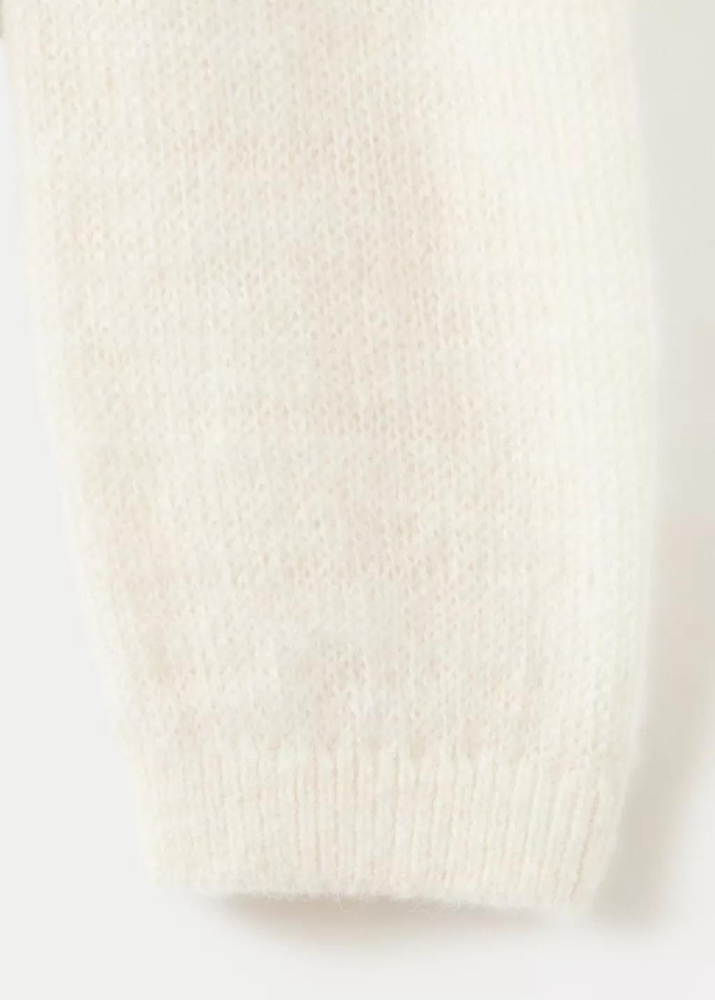 Beige Lace Knit Cardigan, 0201_05, large image number 4