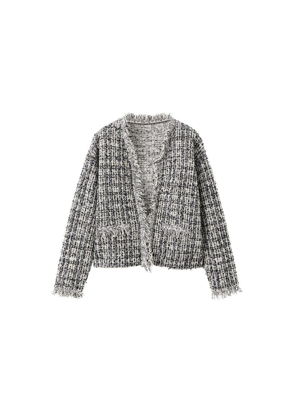 Black Oversized Tweed Jacket, 0201_99, large image number 7