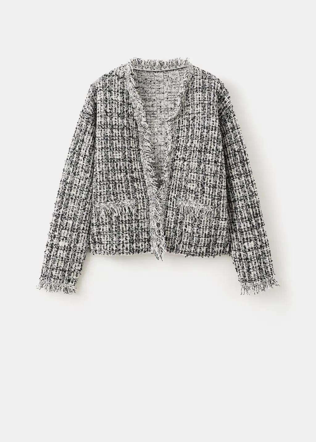 Black Oversized Tweed Jacket, 0201_99, large image number 8