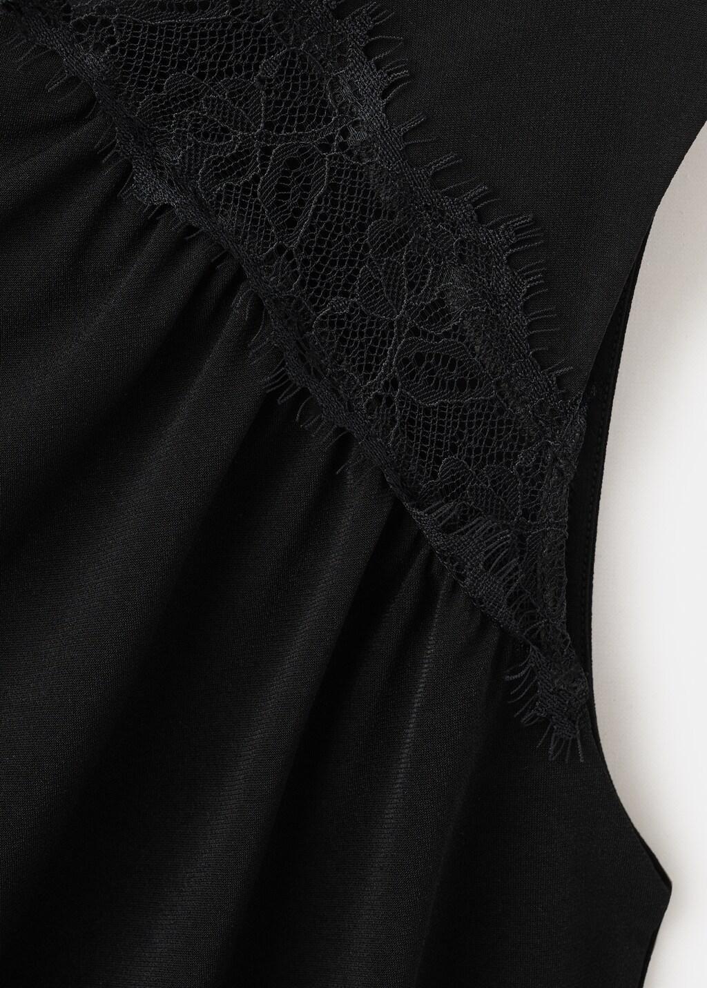 Black Ruched Fitted Top, Black, large image number 1