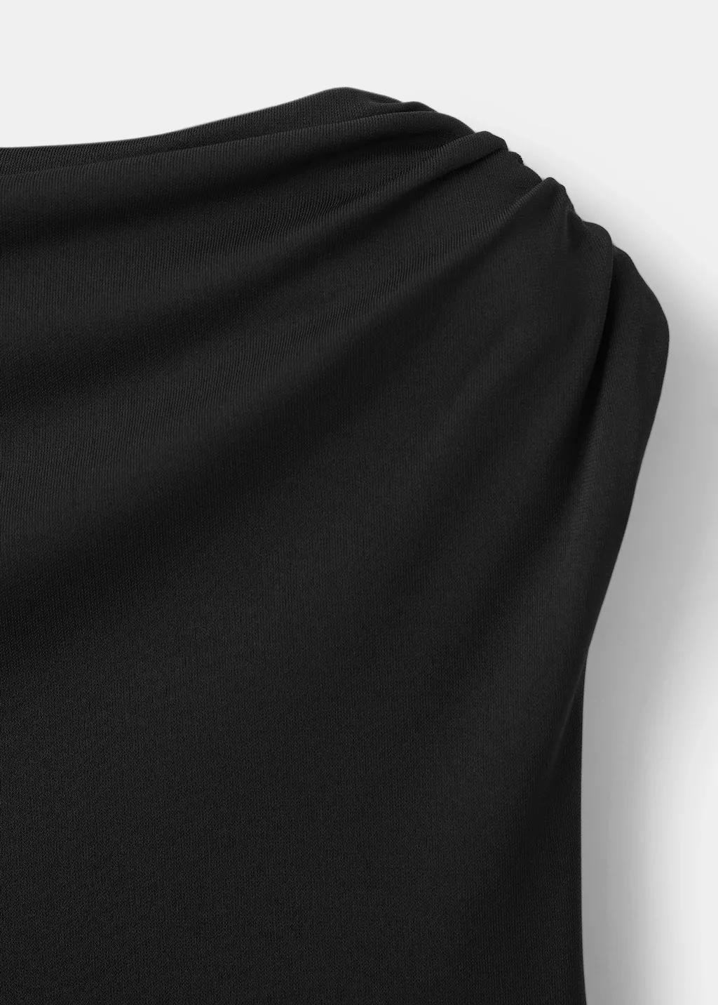 Black Asymmetrical Flared Dress, 0201_99, large image number 1