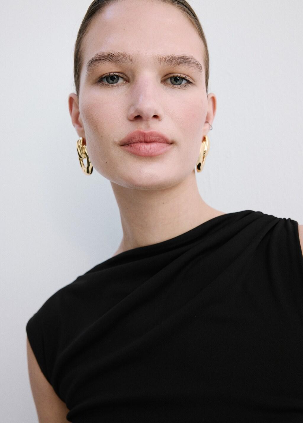 Black Asymmetrical Flared Dress, 0201_99, large image number 4