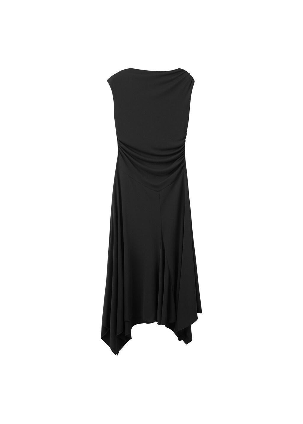 Black Asymmetrical Flared Dress, 0201_99, large image number 6