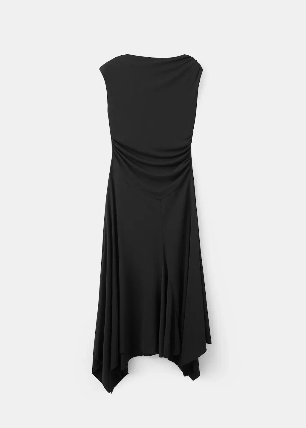 Black Asymmetrical Flared Dress, 0201_99, large image number 7