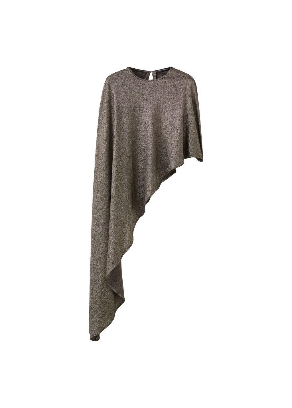 Black Asymmetrical Round-Neck Cape, 0201_99, large image number 6