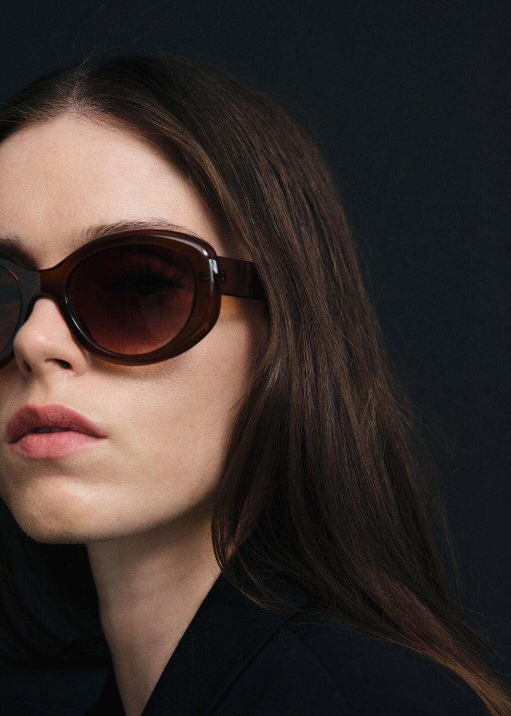 Brown Squared Frame Sunglasses, Brown, large image number 0