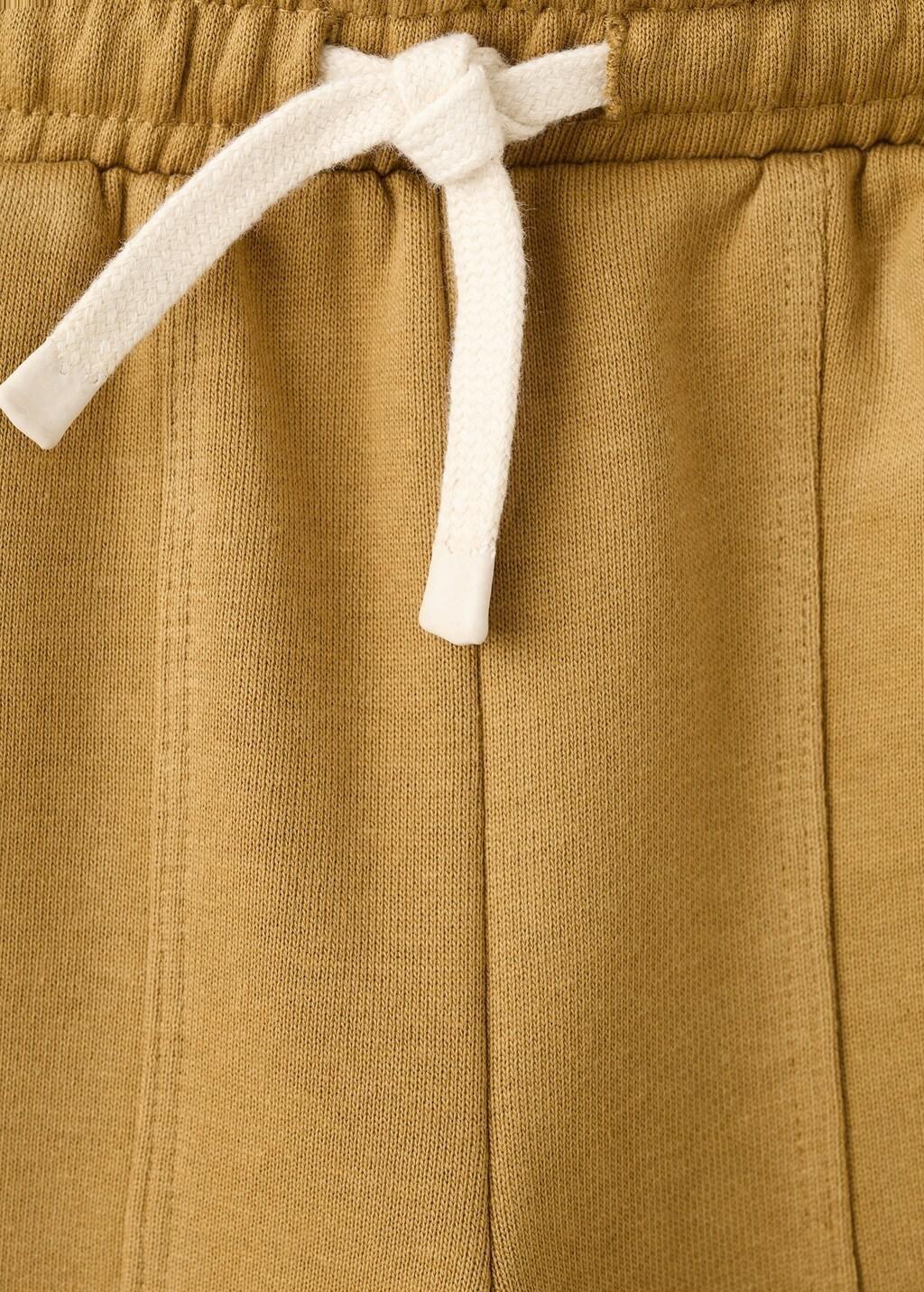 Yellow Drawstring Jogger Trousers, Baby Boy, Dark Yellow, large image number 1