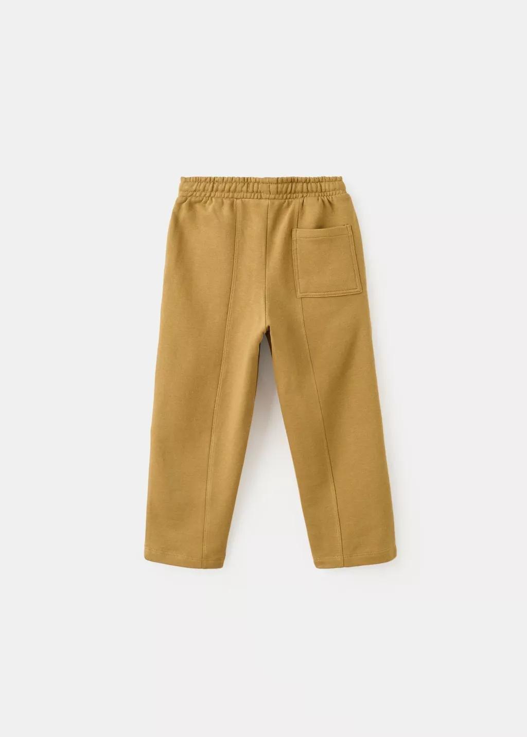 Yellow Drawstring Jogger Trousers, Baby Boy, Dark Yellow, large image number 2