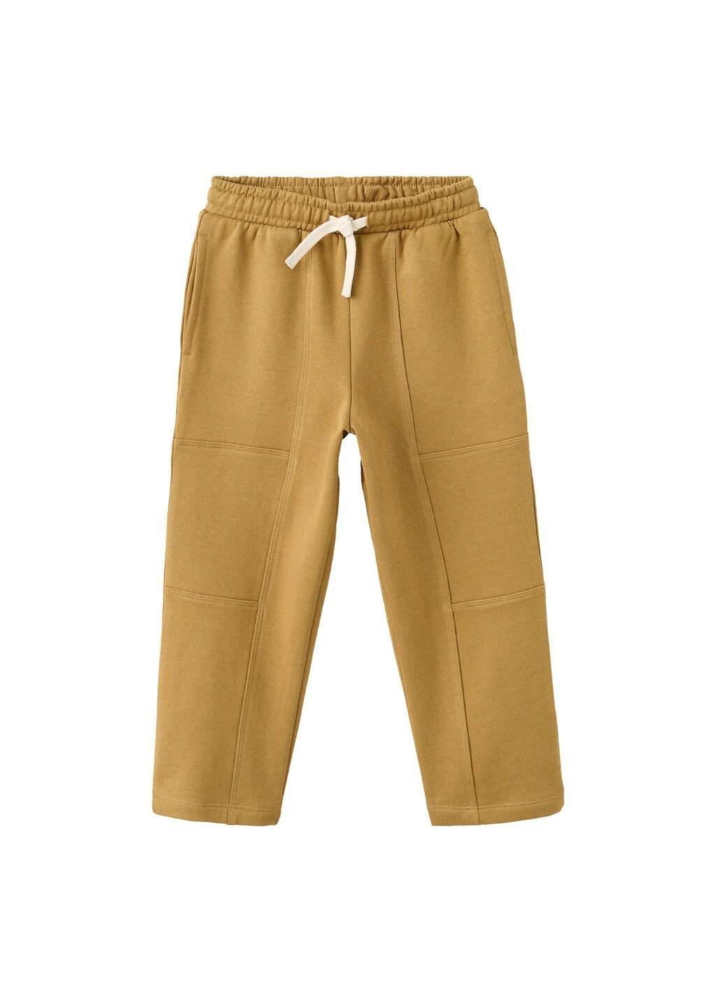 Yellow Drawstring Jogger Trousers, Baby Boy, Dark Yellow, large image number 4