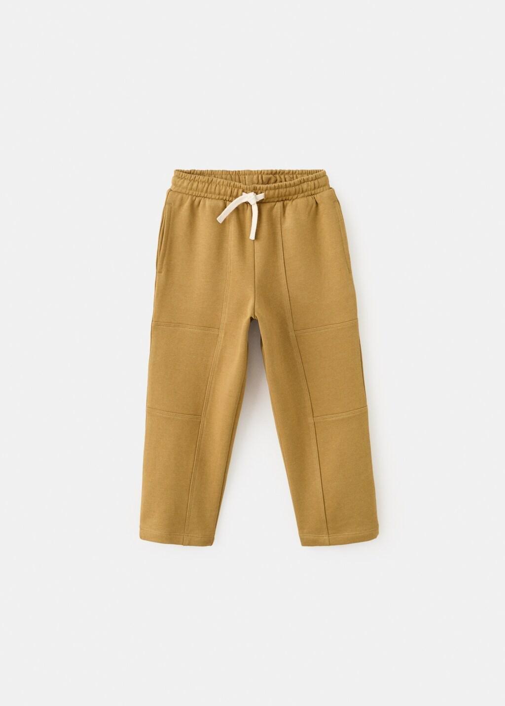 Yellow Drawstring Jogger Trousers, Baby Boy, Dark Yellow, large image number 5